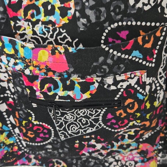 Butter- Soft Stretch Colorful Leopard Scrub top SMALL - Picture 4 of 6